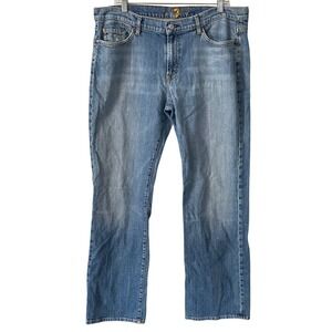 7 For All Mankind Mens Bootcut Jeans Medium Wash Blue Size 38 USA Y2K Western